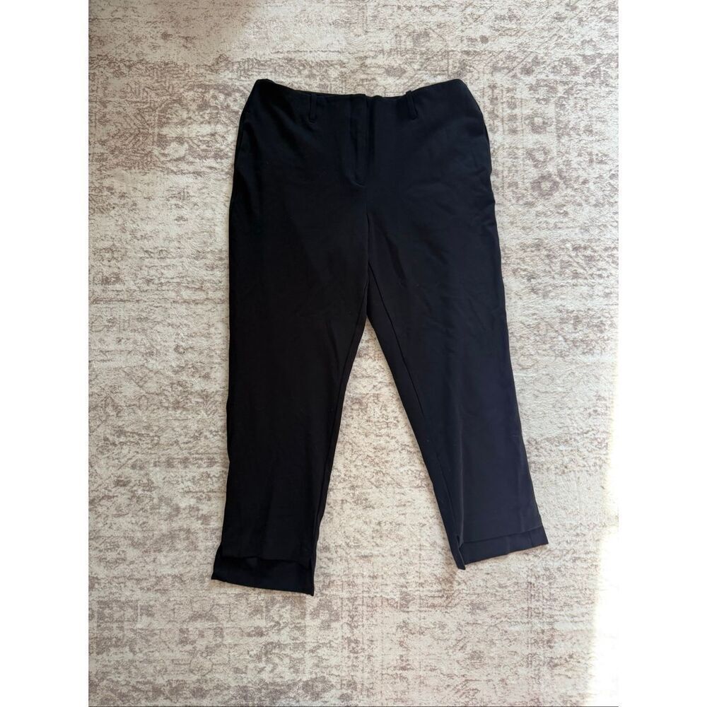 Laundry By Shelli Segal Women's High Rise Step Hem Cropped Pants Black Large